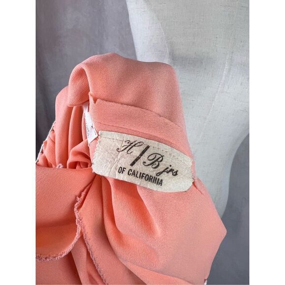 Vintage 1960s 1970s Mod Peach Pinky Maxi Dress Size Small - Picture 7 of 7
